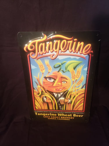 LOST COAST BREWERY TANGERINE ALUMINUM BEER SIGN