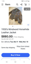 1930'S HORSEHIDE LEATHER BOMBER JACKET